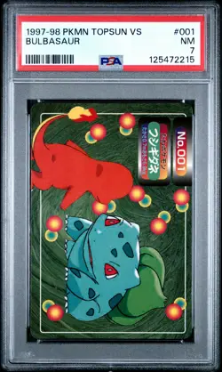 1997-98 POKEMON TOPSUN VS #001 BULBASAUR PSA 7 - Image 1
