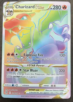Charizard VSTAR 174/172 Rainbow Secret Rare Pokemon Brilliant Stars Near Mint - Image 1