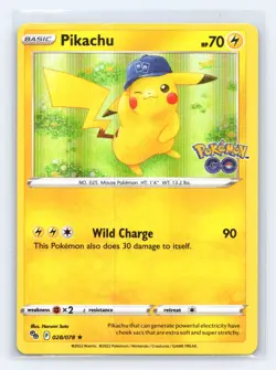 Pikachu (28) Holo Rare Pokemon GO 028/078 NM - Image 1