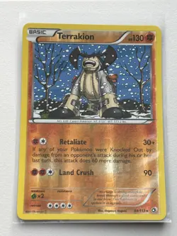 Pokemon TCG NM-M condition Terrakion 84/113 Reverse Rare Legendary Treasures - Image 1