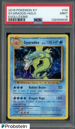 2016 Pokemon XY Evolutions #34 Gyarados Holo PSA 9 MINT - Image 1