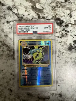 Pokemon Gyarados Reverse Holo 2016 XY Evolutions #34 PSA 10 Gem Mint - Image 1