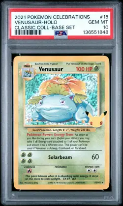 2021 POKEMON CELEBRATIONS CLASSIC COLLECTION #15 VENUSAUR-HOLO PSA 10 - Image 1