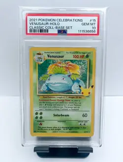 2021 POKEMON CELEBRATIONS CLASSIC COLLECTION #15 VENUSAUR-HOLO PSA 10 - Image 3