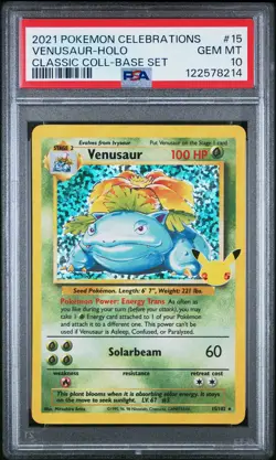 2021 POKEMON CELEBRATIONS CLASSIC COLLECTION #15 VENUSAUR-HOLO PSA 10 - Image 1