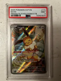 Pokemon TCG Eevee Prismatic Evolutions Black Star Promo Card ETB #173 PSA 9 Mint - Image 1