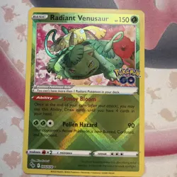 Pokemon Go TCG Radiant Venusaur Card 004/078 SWSH NM-M Condition - Image 1