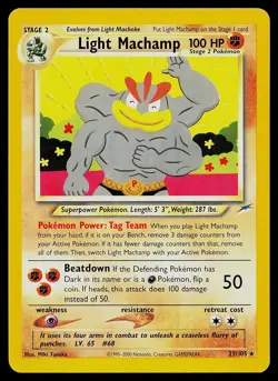 Pokemon Card - Light Machamp Neo Destiny 25/105 Rare - Image 1