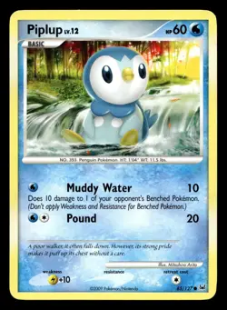 Piplup 85/127 Common Platinum Pokemon LP - Image 1