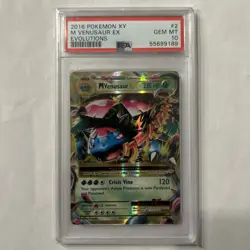 2016 Pokemon XY Evolutions M Venusaur EX 2/108 PSA 10 - Image 1