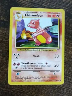 Pokemon Charmeleon 24/102 Base Set UK Print 1999-2000 - Image 1