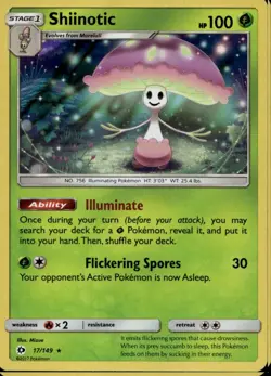 Shiinotic 17/149 Holo Rare SM Base Pokemon - Image 1