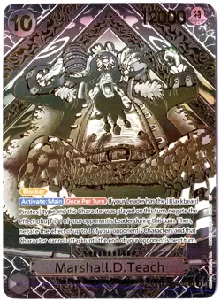 ULTRA RARE ALT ART LOW POP CUSTOM ONE PIECE!!! Marshall D. Teach Holofoil - Image 1