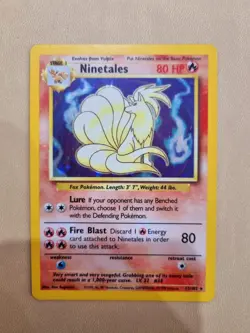 Ninetales 12/102 Holo Rare Base Set Unlimited - Pokemon Card WOTC LP/NM - Image 1