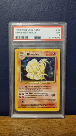 PSA 7 NM Ninetales 12/102 Base Set Pokemon Card WOTC Vintage Rare Holo 1999 - Image 1
