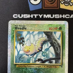 POKEMON WEEDLE REVERSE HOLO LEGENDARY COLLECTION 99/110 DAMAGED - Image 2