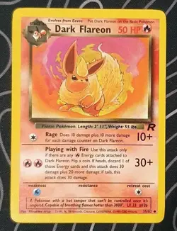 Dark Flareon 35/82 Team Rocket Pokemon Tcg Card Vintage Wotc Lightly Played - Image 1