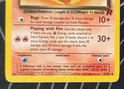 Dark Flareon 35/82 Team Rocket Pokemon Tcg Card Vintage Wotc Lightly Played - Image 3