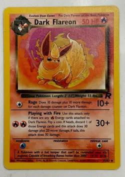 Dark Flareon 35/82 - NON-HOLO - Team Rocket - VINTAGE WOTC POKEMON CARD NM/LP - Image 1