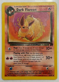 Dark Flareon 35/82 - NON-HOLO - Team Rocket - VINTAGE WOTC POKEMON CARD NM/LP - Image 2