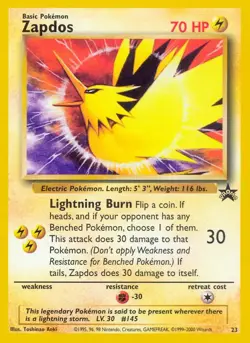 Zapdos - 23 - Pokemon Wizards Black Star Promo Card MOVIE 2000 MP - Image 1