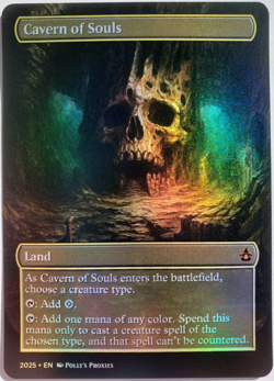 Cavern of Souls FOIL Proxy Land Card with Custom Skull Painted Art Design - Image 1