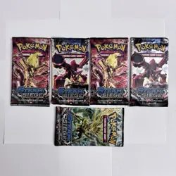 Pokemon XY Steam Siege English Booster Trading Card Game 5 Pack Lot - Image 1