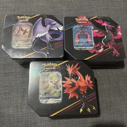 Pokemon TCG Crown Zenith Tin Set of 3 Galarian Moltres Zapdos Articuno Sealed - Image 1