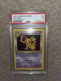 1999 Pokemon Game KADABRA 1st Edition #32 PSA 5 - Image 1