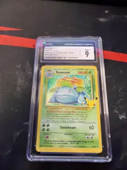 CGC MINT 9 VENASAUR 🍃 Holo Celebrations Classic Collection #15 Pokemon TCG - Image 1
