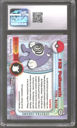 Pokemon Topps Chrome Series 1 Spectra Foil Poliwrath 62 CGC 10 GEM MINT POP 6 - Image 2