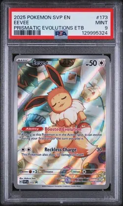 Pokemon Eevee 173 SVP en SV BLACK STAR Promo 2025 Prismatic Evolutions ETB PSA 9 - Image 1