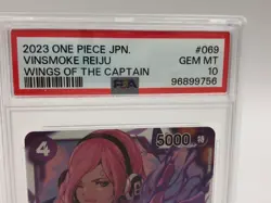 2023 ONE PIECE JAPAN Card VINSMOKE REIJU OP06-069 WINGS OF THE CAPTAIN PSA 10 - Image 2