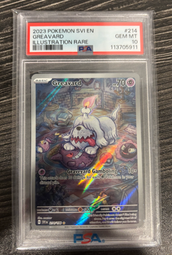 Greavard 214/198 PSA 10 Pokemon Scarlet & Violet Base 2023 Illustration Rare - Image 2