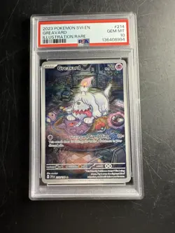 2023 POKEMON SCARLET & VIOLET #214/198 GREAVARD ILLUSTRATION RARE PSA 10 - Image 1