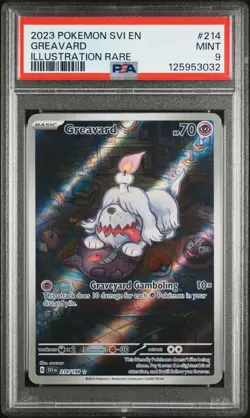 2023 POKEMON SCARLET & VIOLET BASE SET GREAVARD 214/198 ILLUSTRATION RARE PSA 9 - Image 1