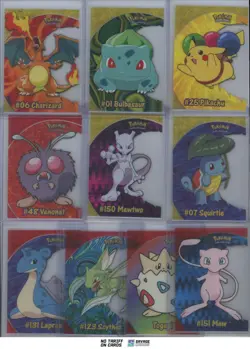 2000 Topps Pokemon TV Animation Edt Clear (Lot of 10 Cards) Complete Set - Image 1