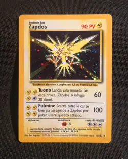 Pokemon Card Zapdos 16/102 Set Base Unlimited Rara Holo EXC-ITA - Image 1