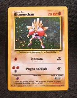 Pokemon Card Hitmonchan 7/102 Set Base Unlimited Rara Holo NM-ITA - Image 1