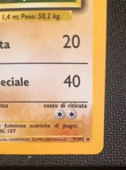 Pokemon Card Hitmonchan 7/102 Set Base Unlimited Rara Holo NM-ITA - Image 5