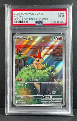 Pokemon Victini SVP 208 Promo PSA 9 from Illustration Collection - fresh grade - Image 1