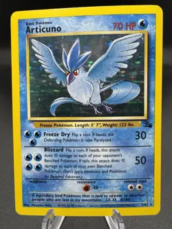 Pokemon TCG Articuno Fossil Holo Unlimited Rare 2/62 - HP/Damaged - Image 1