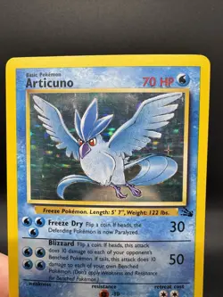 Pokemon TCG Articuno Fossil Holo Unlimited Rare 2/62 - HP/Damaged - Image 3