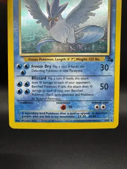Pokemon TCG Articuno Fossil Holo Unlimited Rare 2/62 - HP/Damaged - Image 4