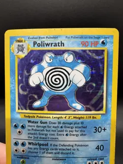 Pokemon TCG Poliwrath 13/102 Base Set Unlimited Holo Rare - HP/Damaged - Image 3