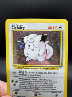Pokemon TCG Clefairy 5/102 Base Set Holo Unlimited Rare Card - HP/Damaged - Image 3