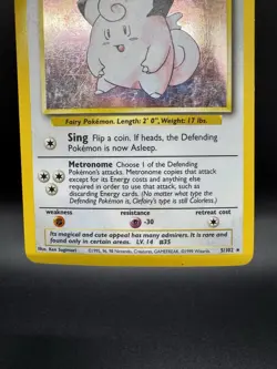 Pokemon TCG Clefairy 5/102 Base Set Holo Unlimited Rare Card - HP/Damaged - Image 4