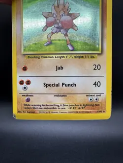 Pokemon TCG Hitmonchan Base Set 7/102 Holo Unlimited Holo Rare - HP/Damaged - Image 4