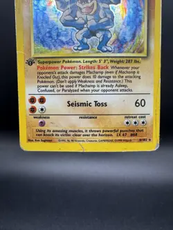 Pokemon TCG Machamp Holo Rare 1st Edition Base Set 8/102 - Very Damaged - Image 4