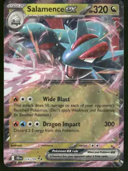 Pokemon Cards Salamence ex 114/159 Journey Together Double Rare NM *3 - Image 1